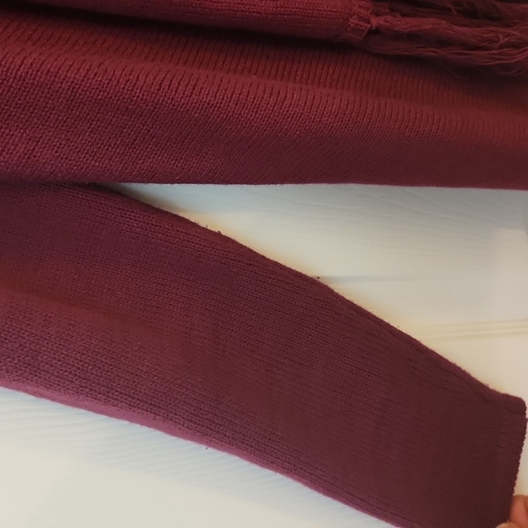 Signature Shawl Knit Cardigan Sweater Burgandy Red Size S/P (6-8) - Picture 5 of 10
